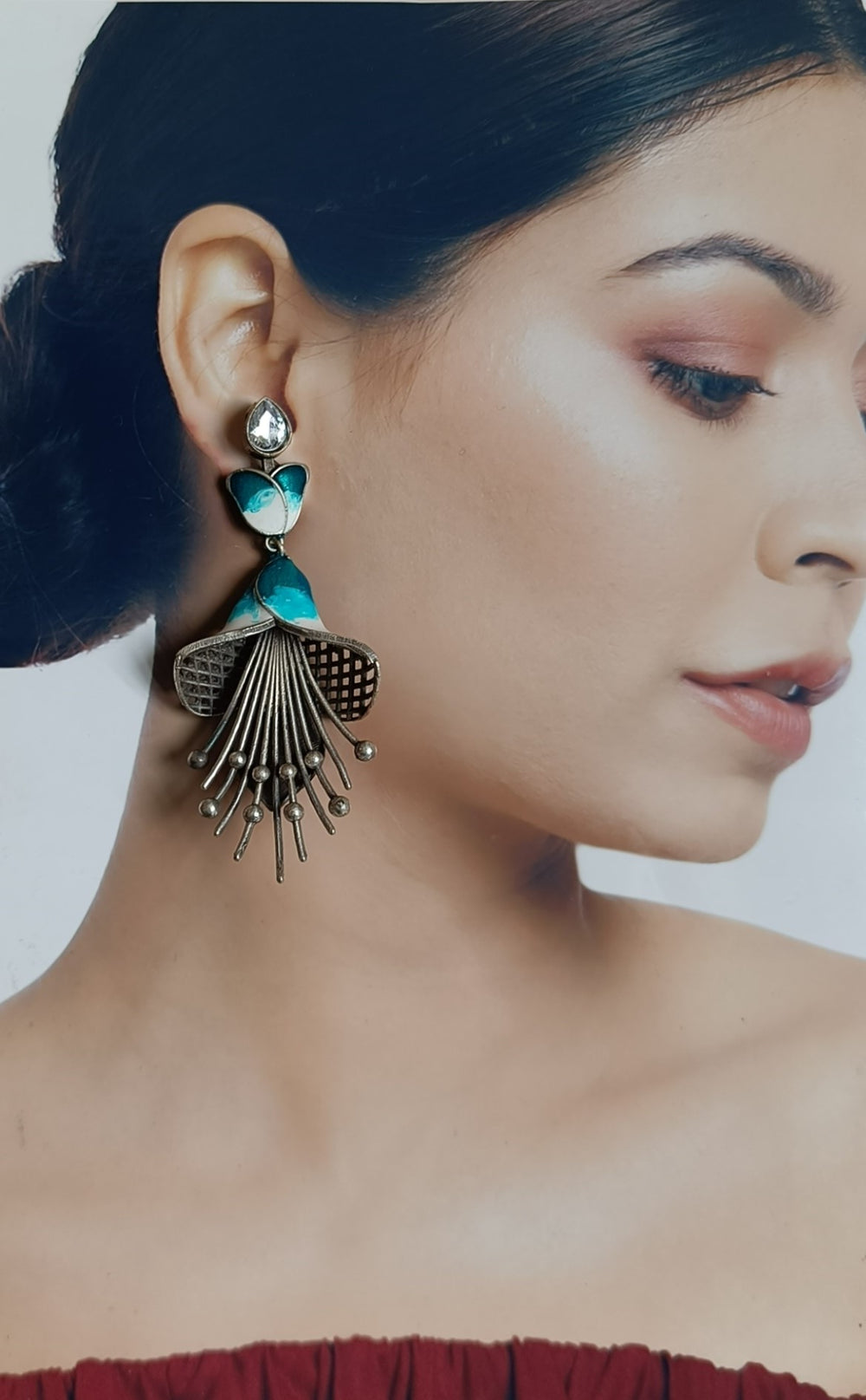 TELANAARI CLASSIC ANANDINI SILVER PLATED EARRINGS