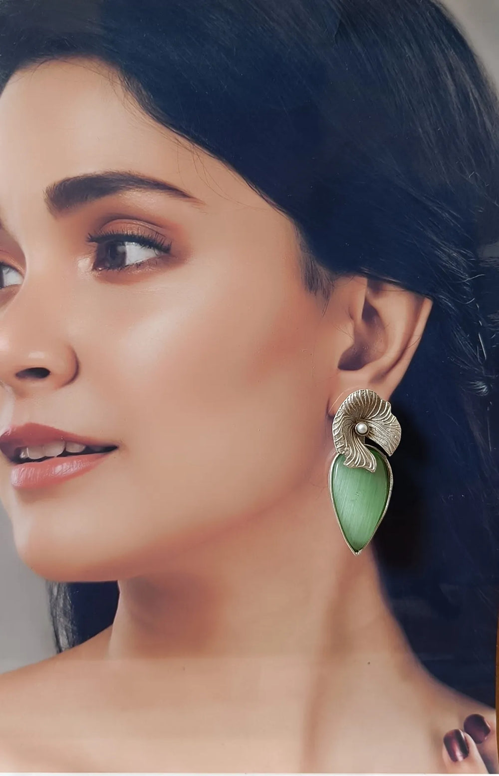 SILVER OXIDISED EARRINGS ASMITA