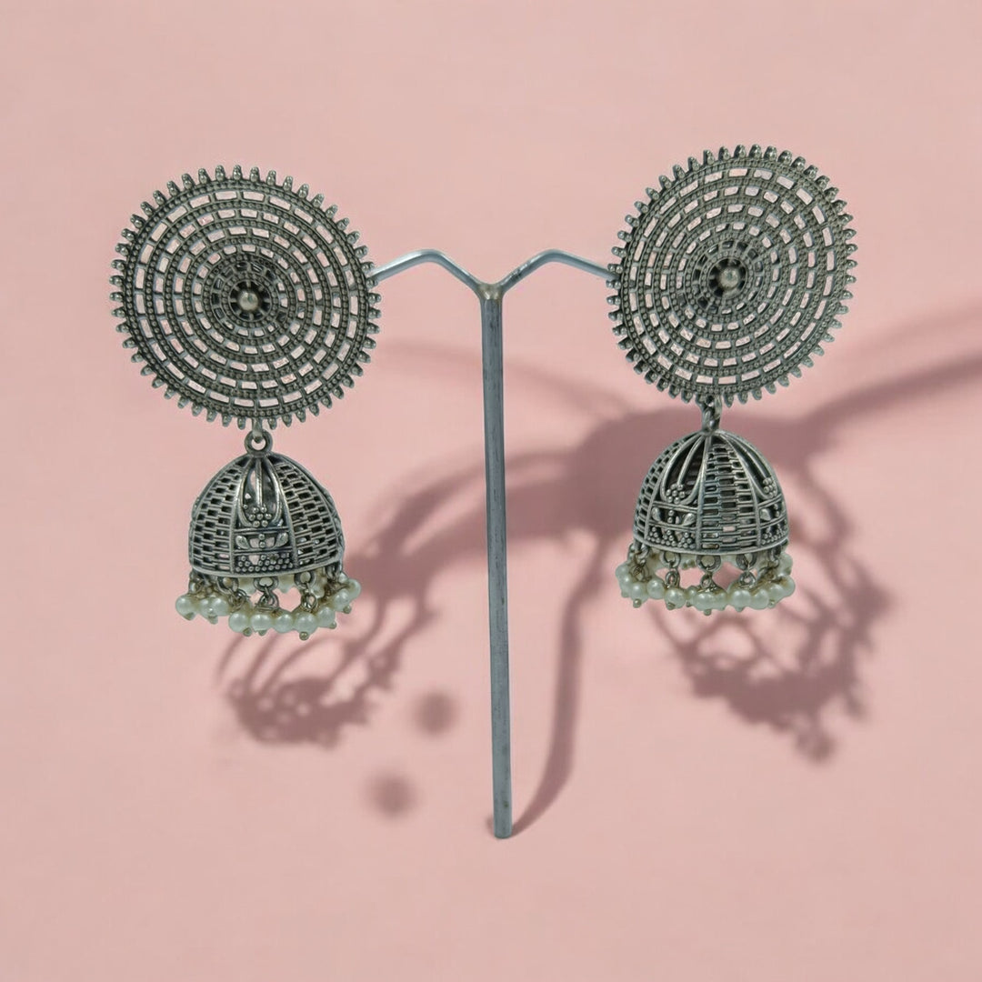 SILVER OXIDISED EARRINGS BHAVYA