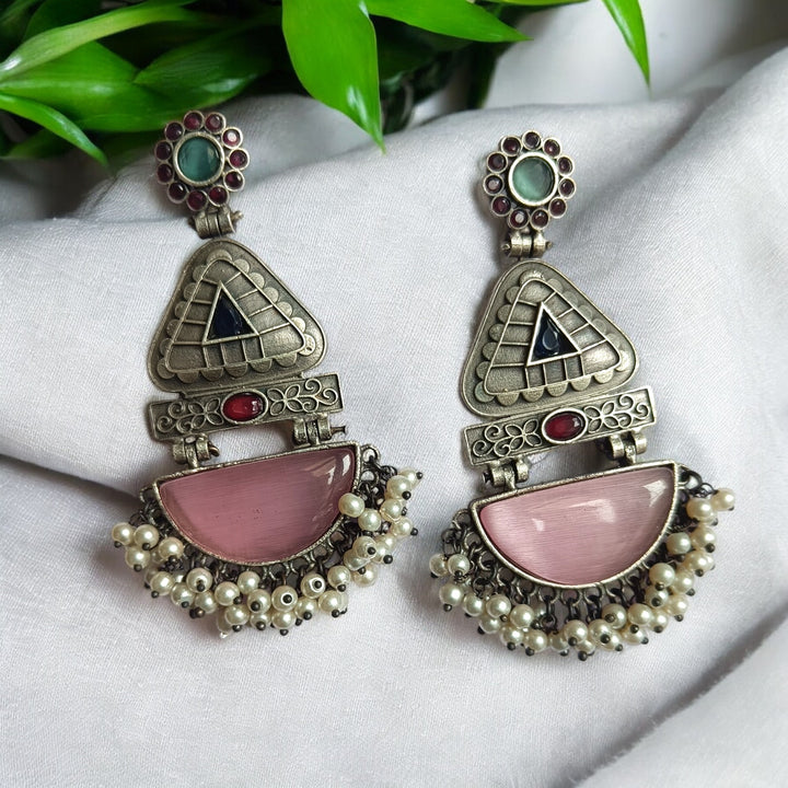 CLASSIC ELEGANT AASHA SILVER-PLATED PEARL EARRINGS [product_variant]- TelaNaari