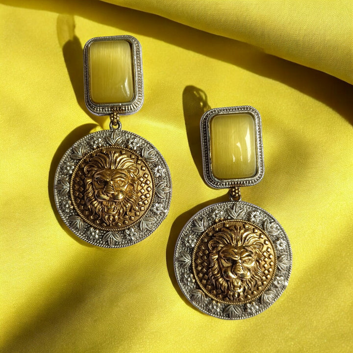 ELEGANT AASHRITHA DUAL TONE SILVER OXIDISED EARRINGS [product_variant]- TelaNaari