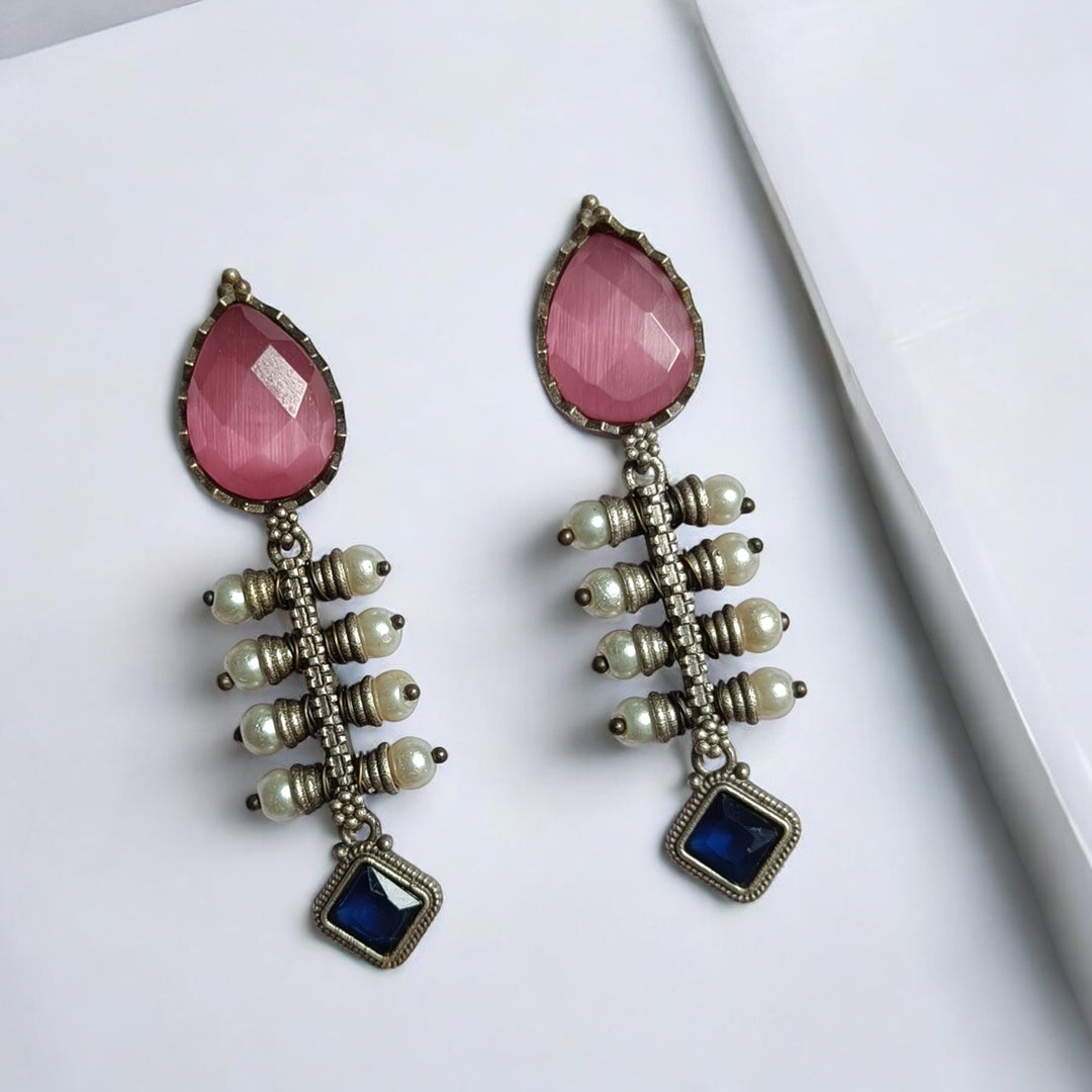 AASHITA SILVER OXIDISED EARRINGS [product_variant]- TelaNaari