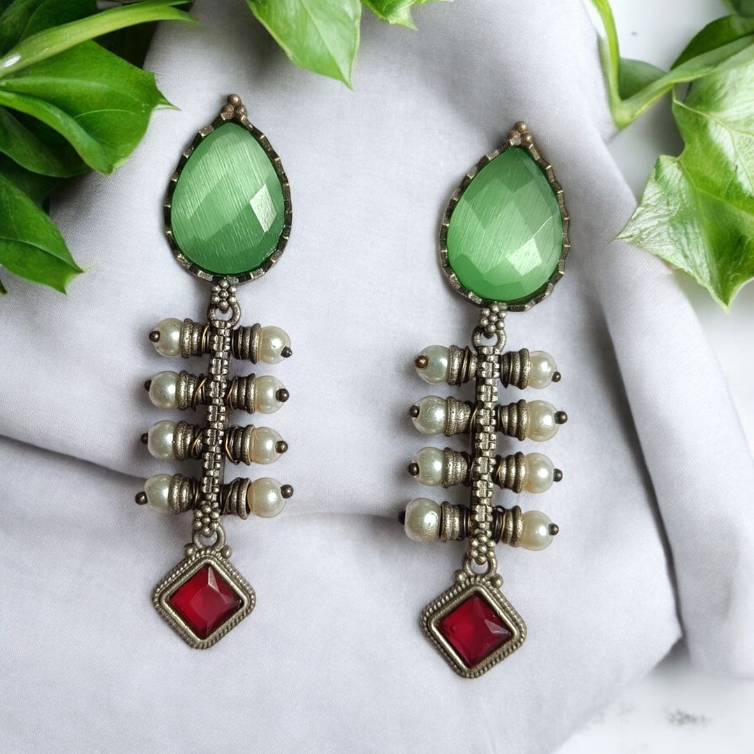 AASHITA SILVER OXIDISED EARRINGS [product_variant]- TelaNaari