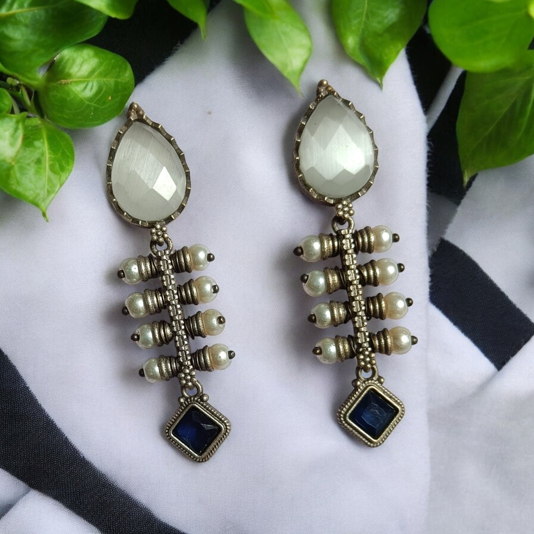 AASHITA SILVER OXIDISED EARRINGS [product_variant]- TelaNaari