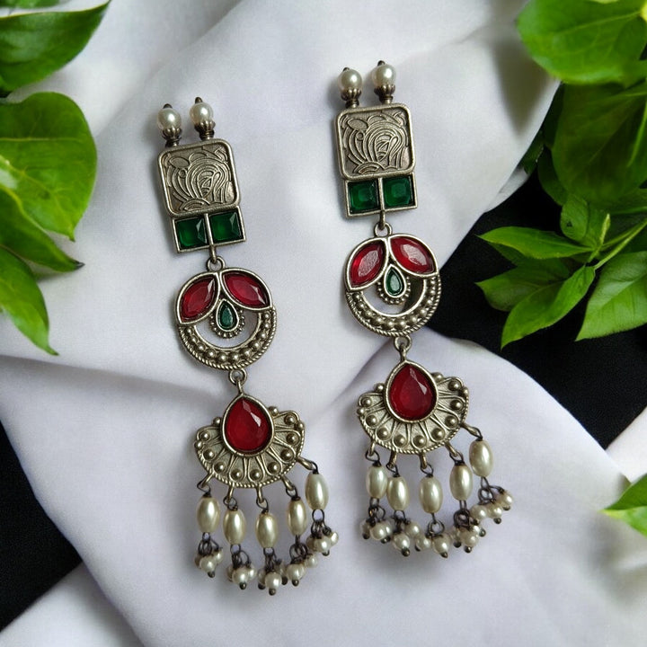 AASHMI SILVER OXIDISED EARRINGS [product_variant]- TelaNaari