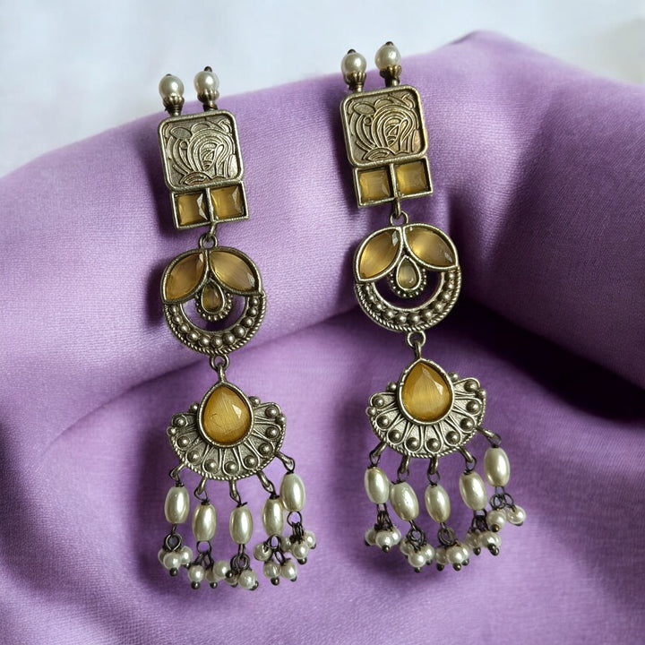 AASHMI SILVER OXIDISED EARRINGS [product_variant]- TelaNaari