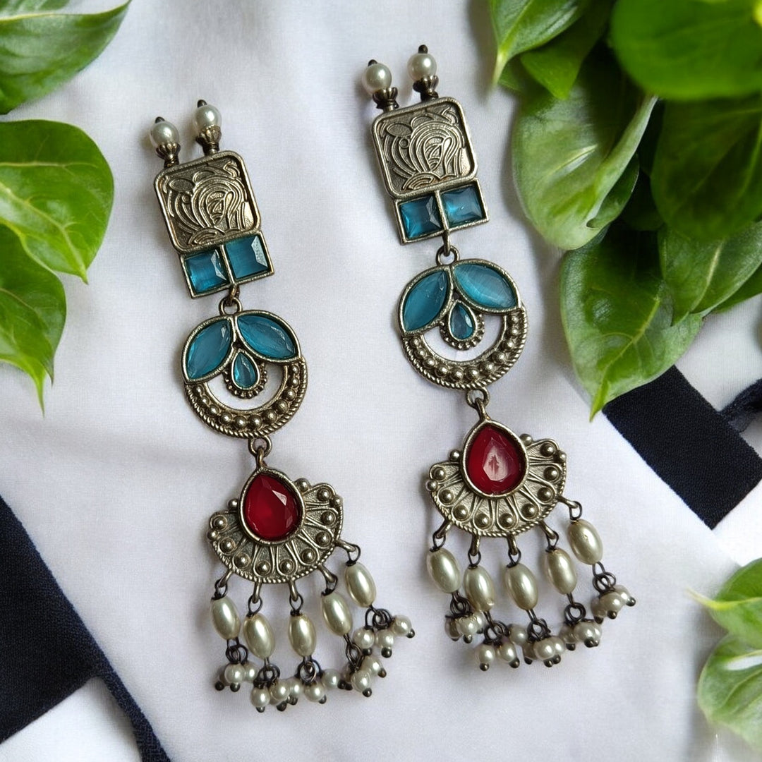 AASHMI SILVER OXIDISED EARRINGS [product_variant]- TelaNaari