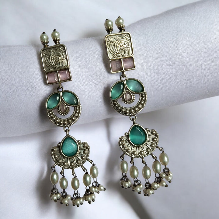 AASHMI SILVER OXIDISED EARRINGS [product_variant]- TelaNaari