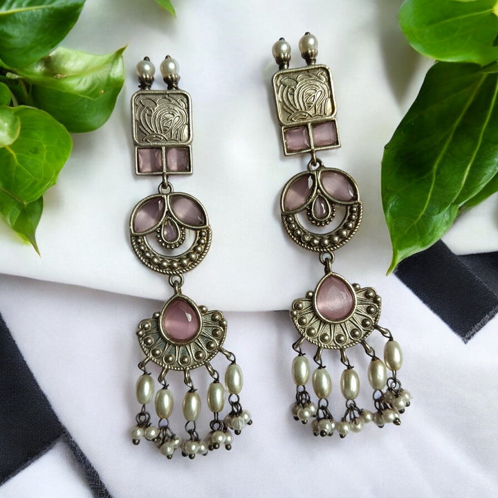 AASHMI SILVER OXIDISED EARRINGS [product_variant]- TelaNaari