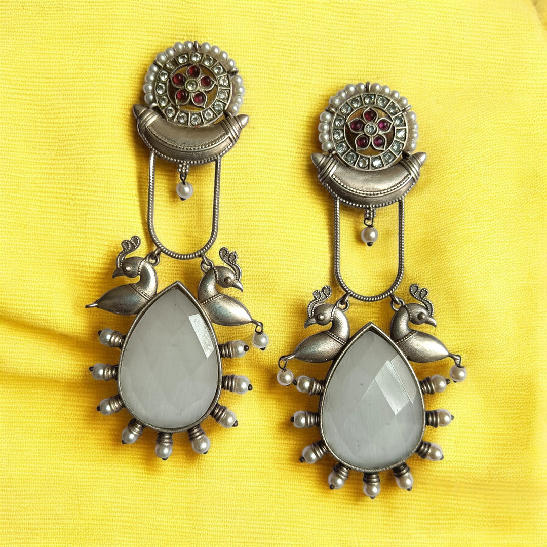 AASHIRYA DUAL TONE SILVER OXIDISED DANGLER EARRINGS [product_variant]- TelaNaari