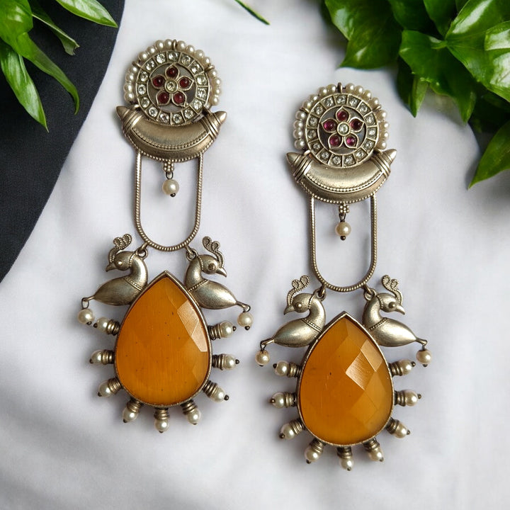 AASHIRYA DUAL TONE SILVER OXIDISED DANGLER EARRINGS [product_variant]- TelaNaari