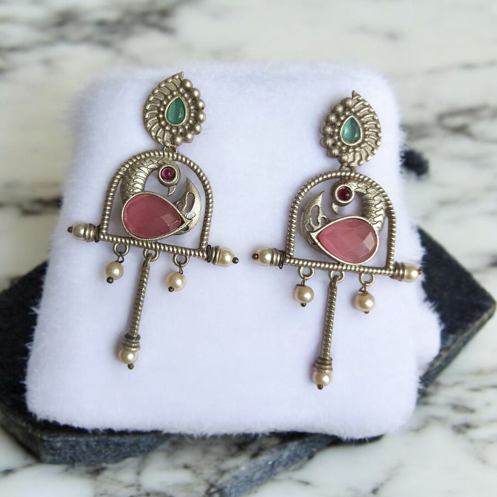 ELEGANT AASHNI SILVER OXIDISED EARRINGS