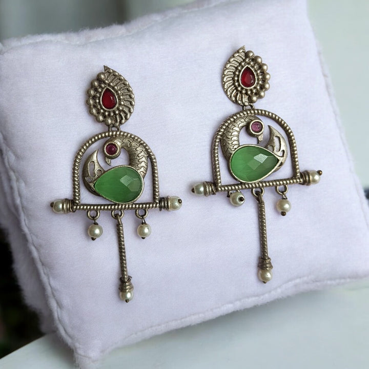 ELEGANT AASHNI SILVER OXIDISED EARRINGS [product_variant]- TelaNaari