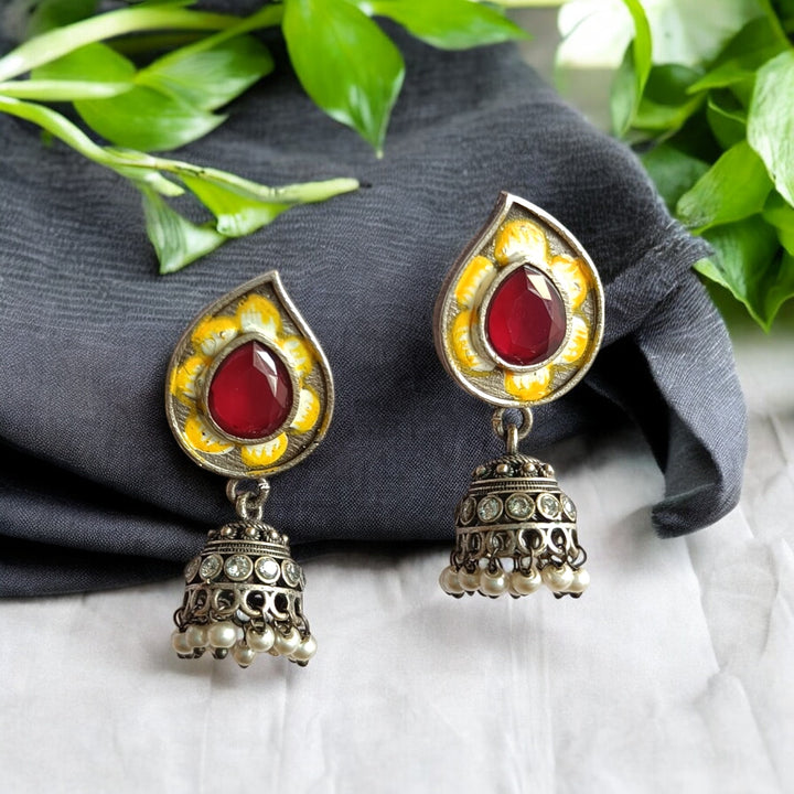 TIMELESS AVANSHIKA YELLOW RED SILVER-PLATED NECKLACE SET [product_variant]- TelaNaari