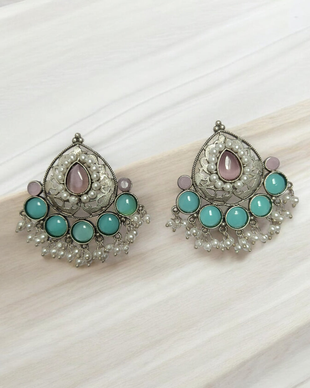 SILVER OXIDISED EARRINGS ZENIA