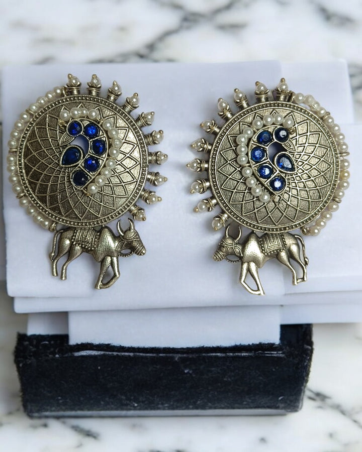 SILVER OXIDISED EARRINGS BHAVIYA [product_variant]- TelaNaari