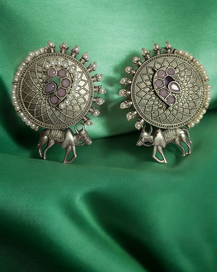 SILVER OXIDISED EARRINGS BHAVIYA [product_variant]- TelaNaari