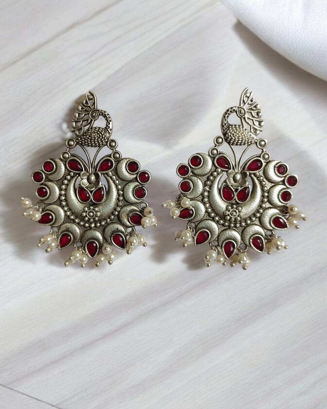 SILVER REPLICA EARRINGS GURNOOR [product_variant]- TelaNaari