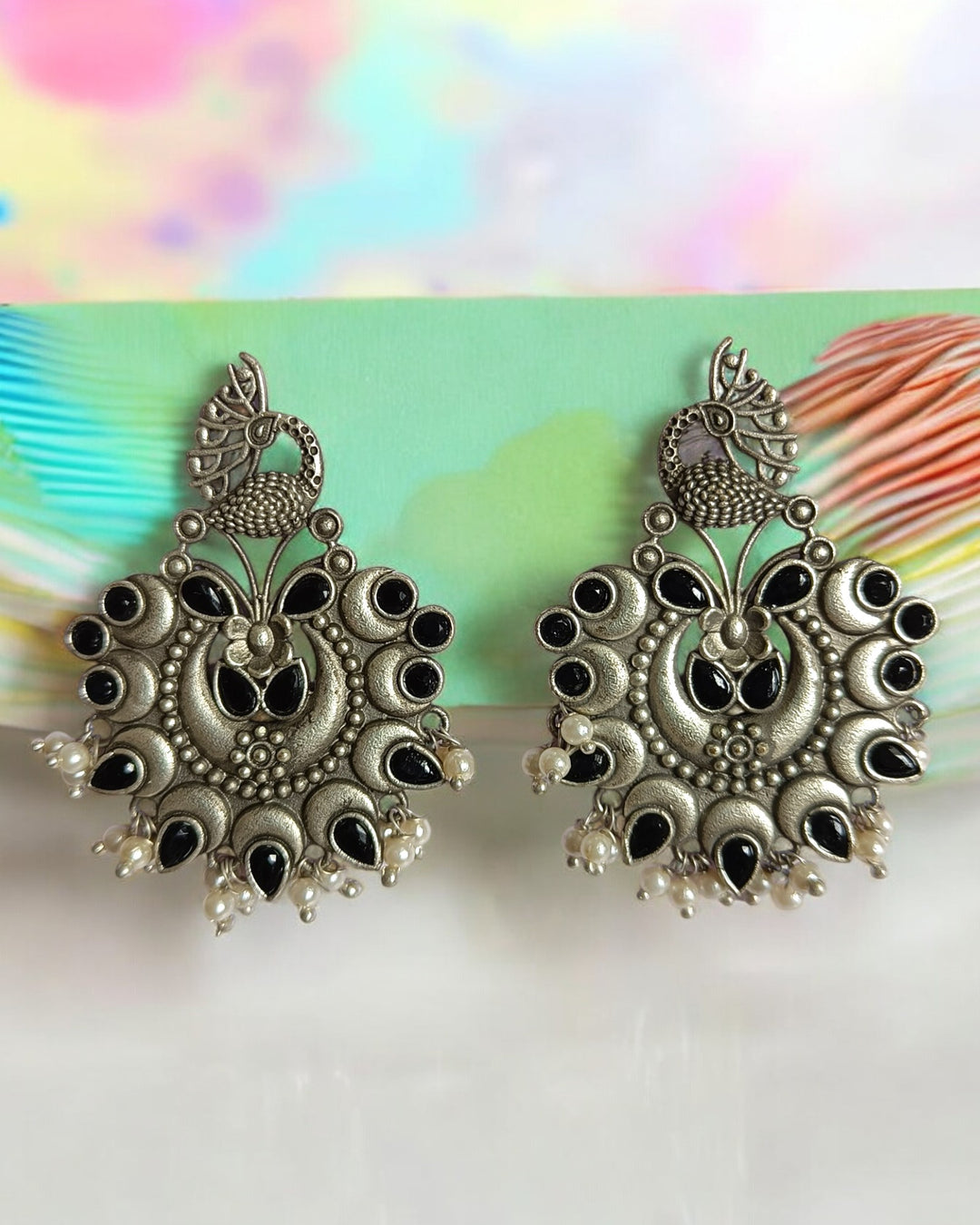 SILVER REPLICA EARRINGS GURNOOR [product_variant]- TelaNaari