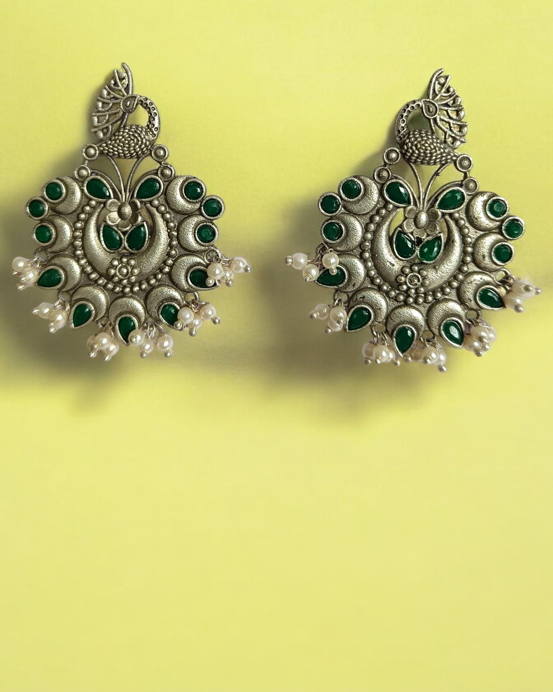 SILVER REPLICA EARRINGS GURNOOR [product_variant]- TelaNaari