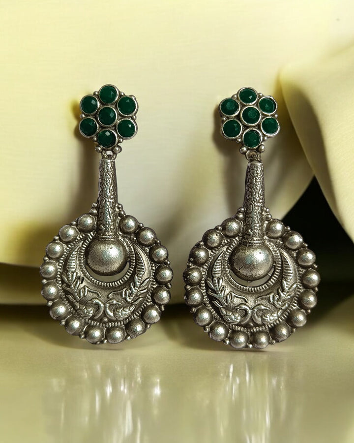 SILVER OXIDISED EARRINGS YUVIKA [product_variant]- TelaNaari