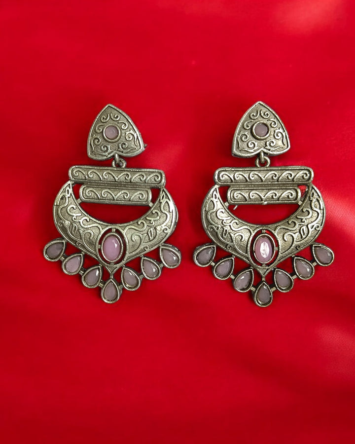 SILVER OXIDISED EARRINGS AISH [product_variant]- TelaNaari