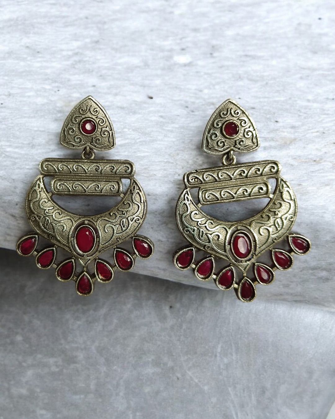 SILVER OXIDISED EARRINGS AISH [product_variant]- TelaNaari