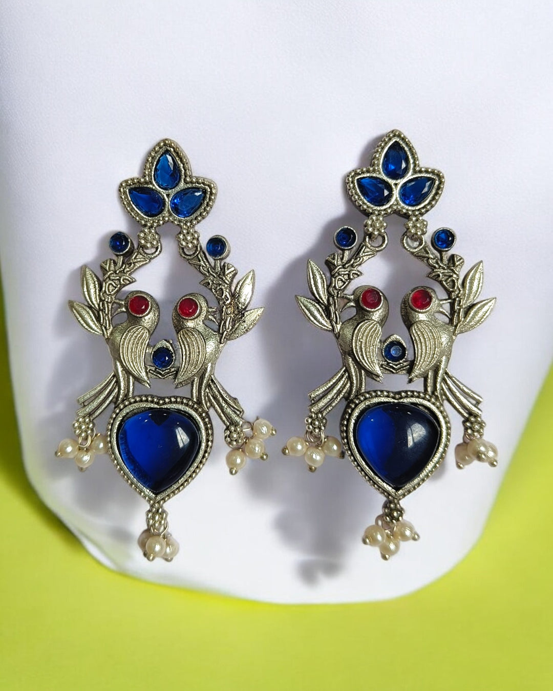 SILVER LOOK ALIKE EARRINGS DAANIA [product_variant]- TelaNaari