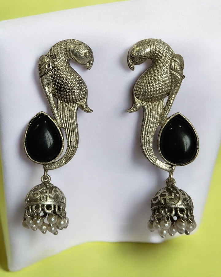 SILVER LOOK ALIKE EARRINGS BAHAR - TelaNaari