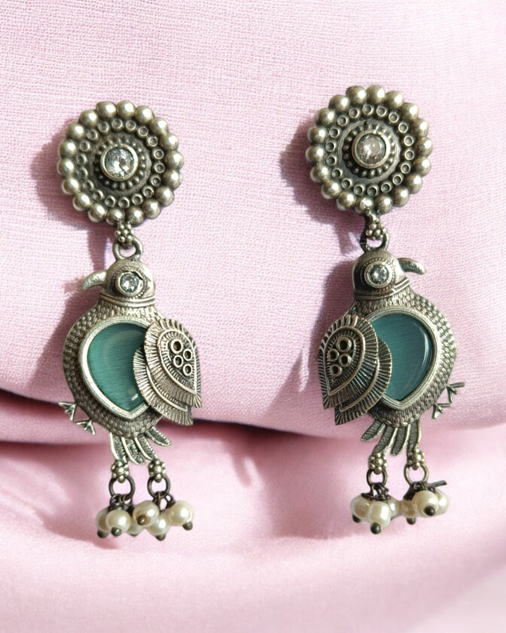 ATMAJYOTI CLASSIC SILVER-PLATED EARRINGS