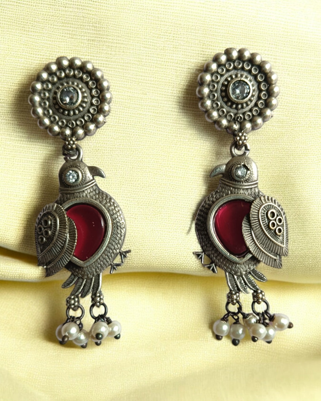 ATMAJYOTI CLASSIC SILVER-PLATED EARRINGS