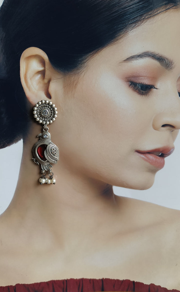 ATMAJYOTI CLASSIC SILVER-PLATED EARRINGS