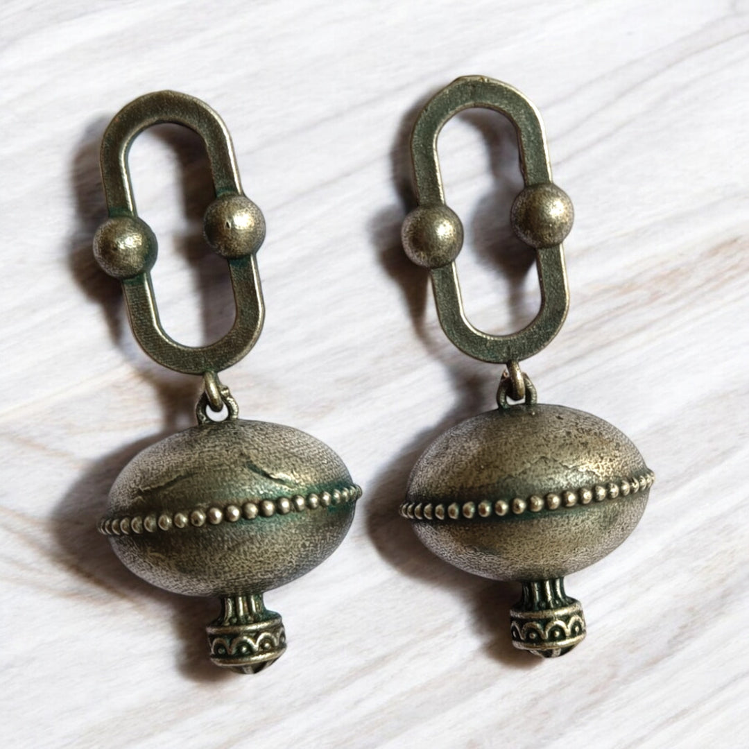 AVANTISHA CLASSIC ANTIQUE SILVER-PLATED EARRINGS