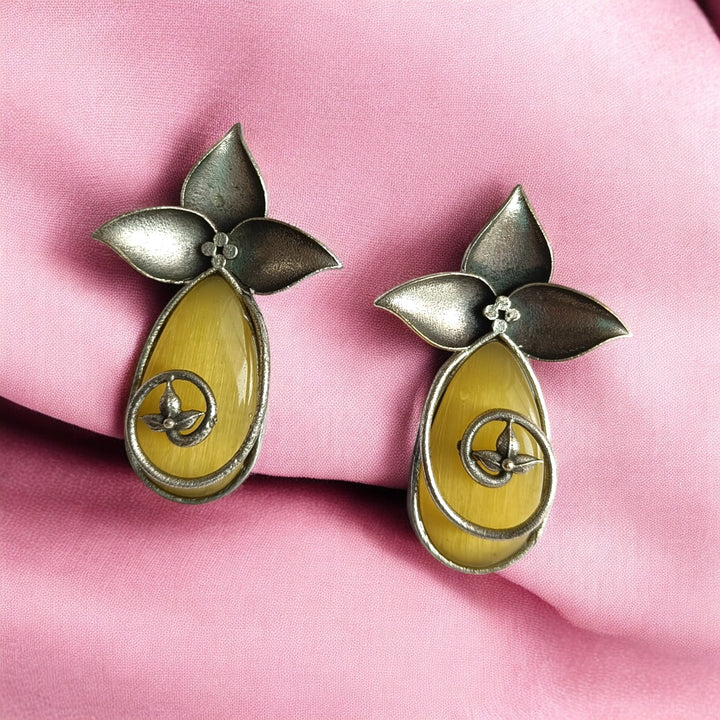 CLASSIC ELEGANT AYOTI SILVER OXIDISED EARRINGS [product_variant]- TelaNaari