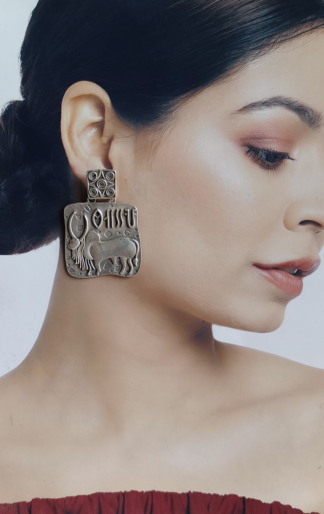 CLASSIC ANTIQUE AYSHA SILVER OXIDISED EARRINGS [product_variant]- TelaNaari