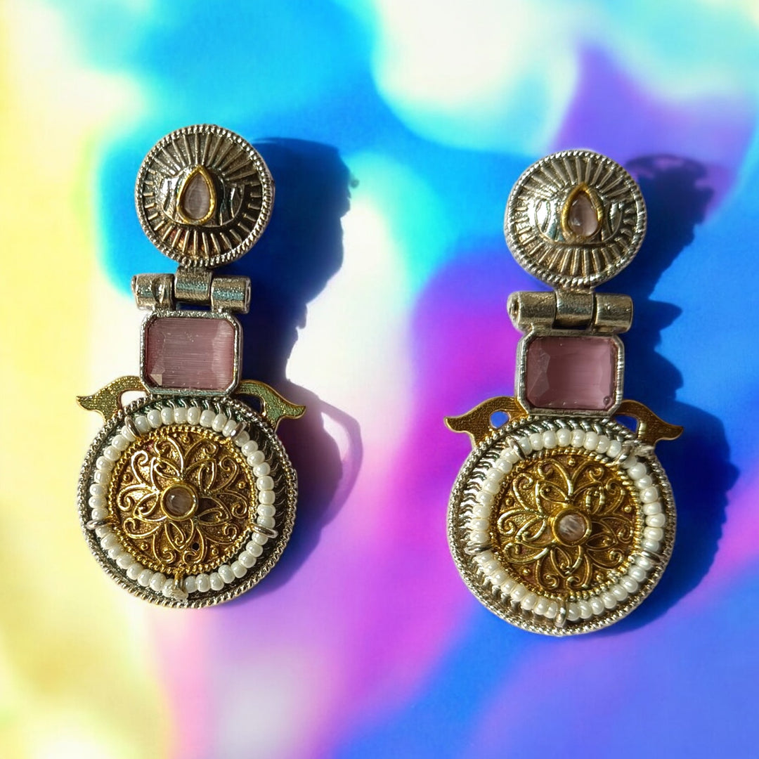 AASHIYANA DUAL TONE SILVER OXIDISED EARRINGS [product_variant]