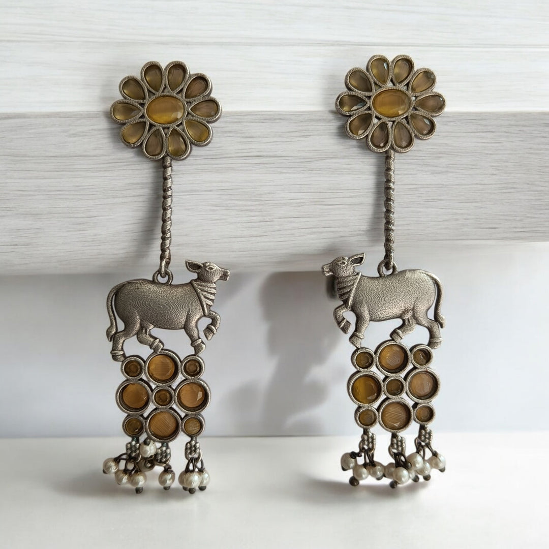 AASHMITA NANDI SILVER OXIDISED EARRINGS [product_variant]- TelaNaari