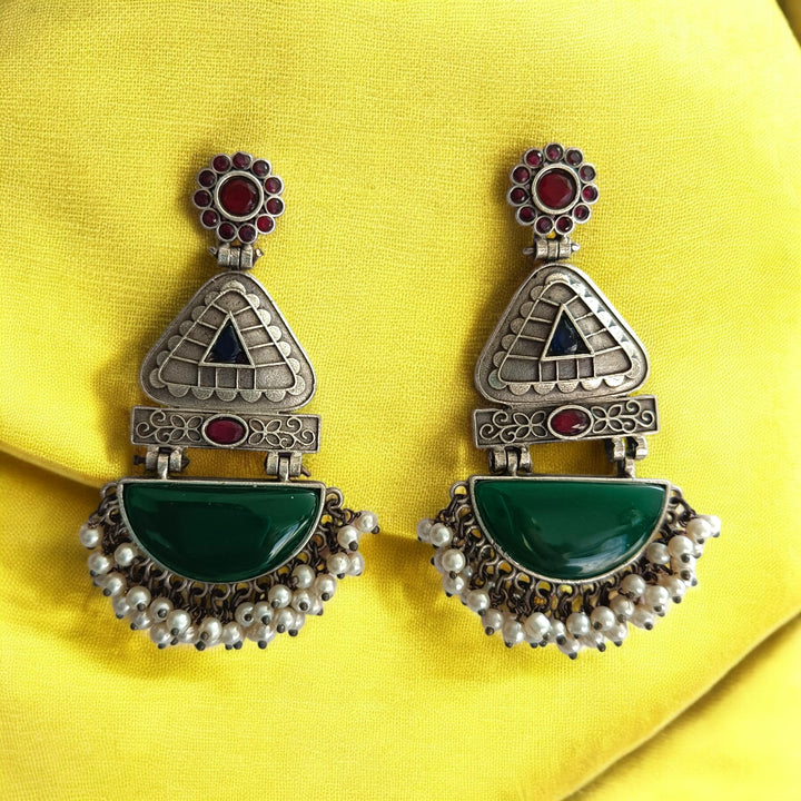 CLASSIC ELEGANT AASHA SILVER-PLATED PEARL EARRINGS [product_variant]- TelaNaari