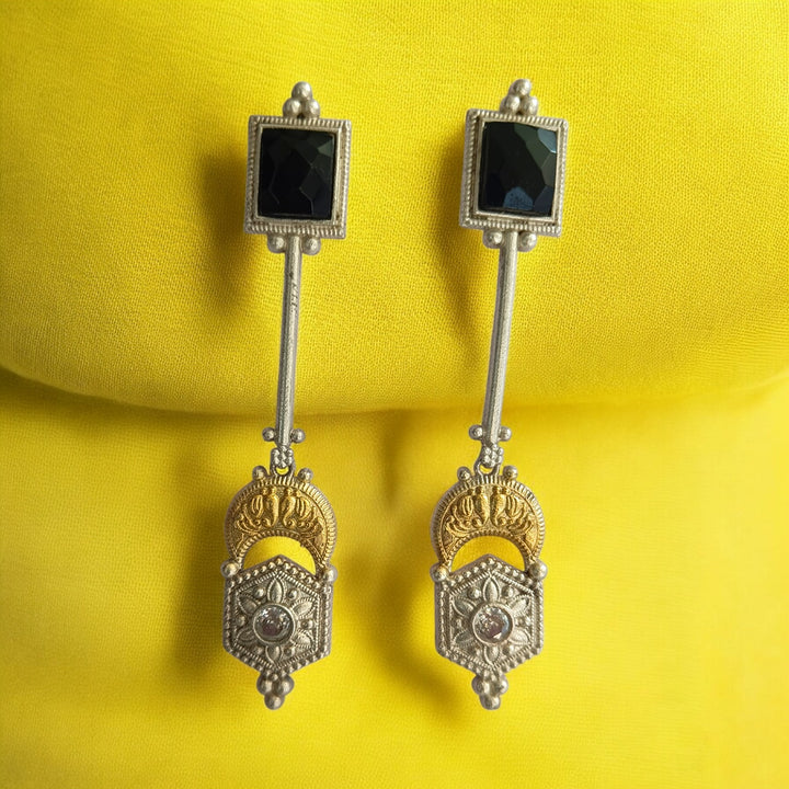 AASHVI DUAL TONE SILVER OXIDISED EARRINGS [product_variant]- TelaNaari