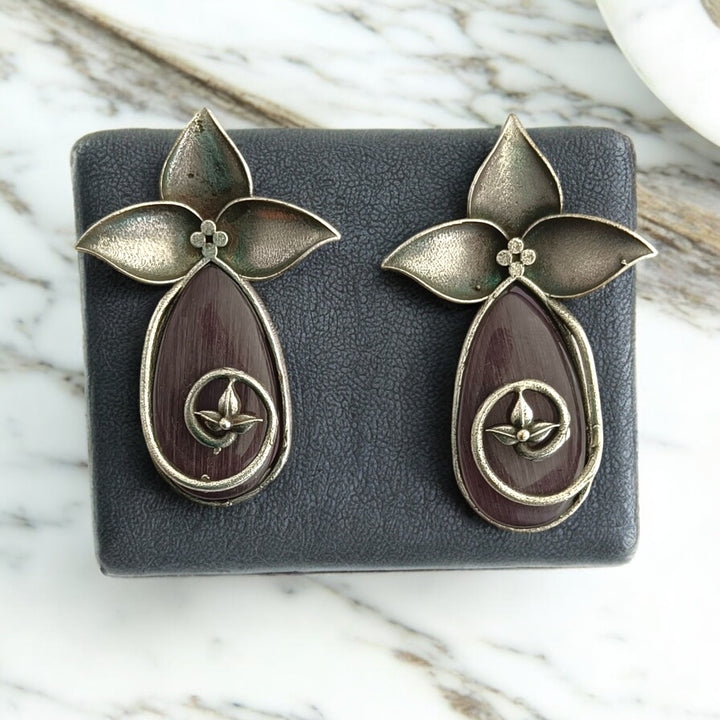 CLASSIC ELEGANT AYOTI SILVER OXIDISED EARRINGS [product_variant]- TelaNaari