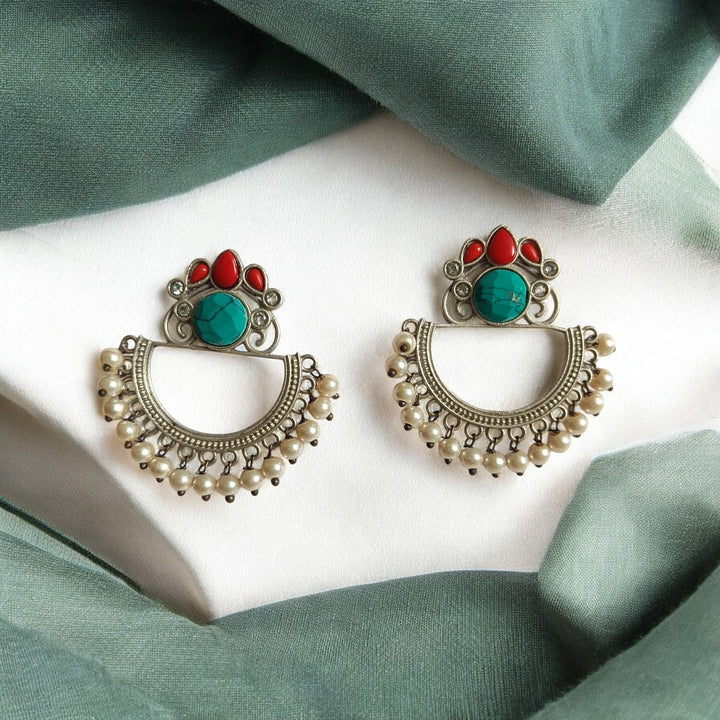 ELEGANT IBHA SILVER-PLATED PEARL EARRINGS [product_variant]- TelaNaari