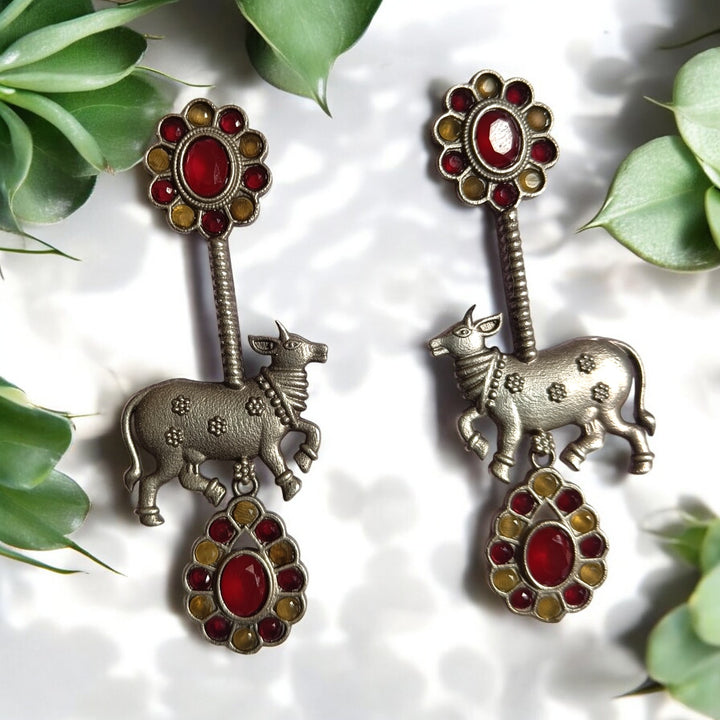 CLASSIC INDUMAULI NANDI SILVER PLATED EARRINGS [product_variant]- TelaNaari