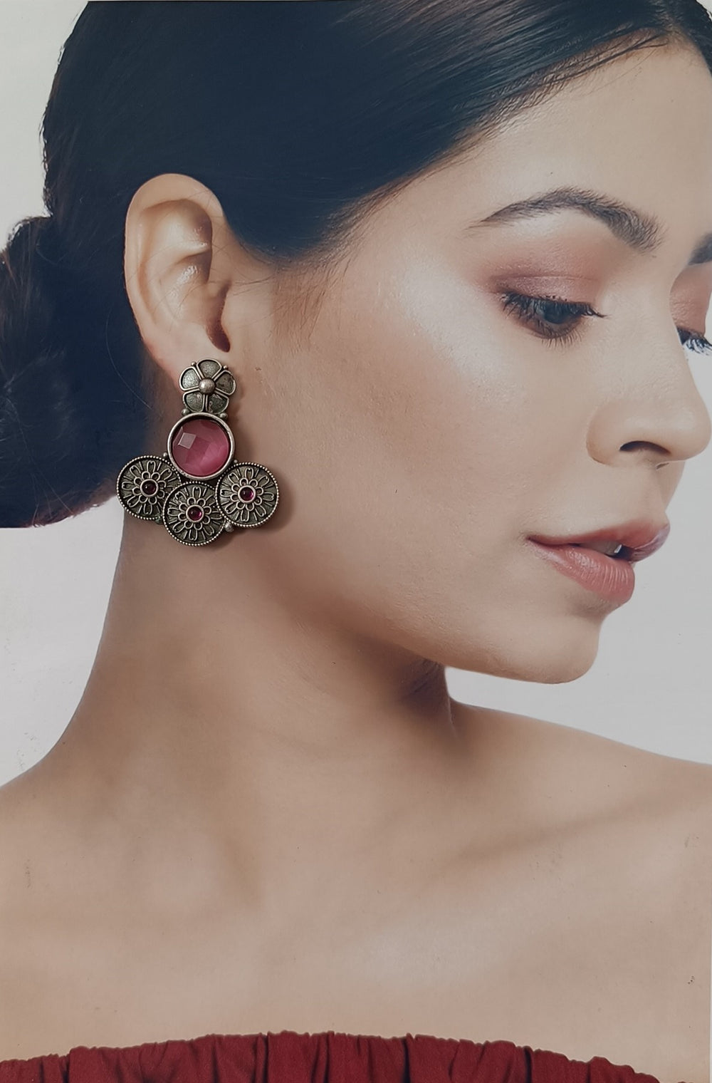 CLASSIC INDUBALA SILVER PLATED EARRINGS