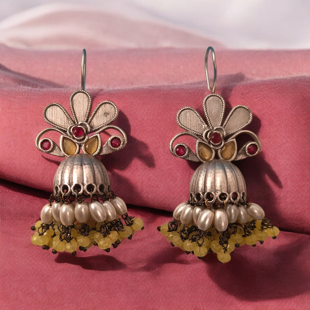 VISTARA HOOK SILVER-PLATED EARRINGS