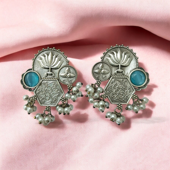 TELANAARI ERINA SILVER-PLATED STUD EARRINGS