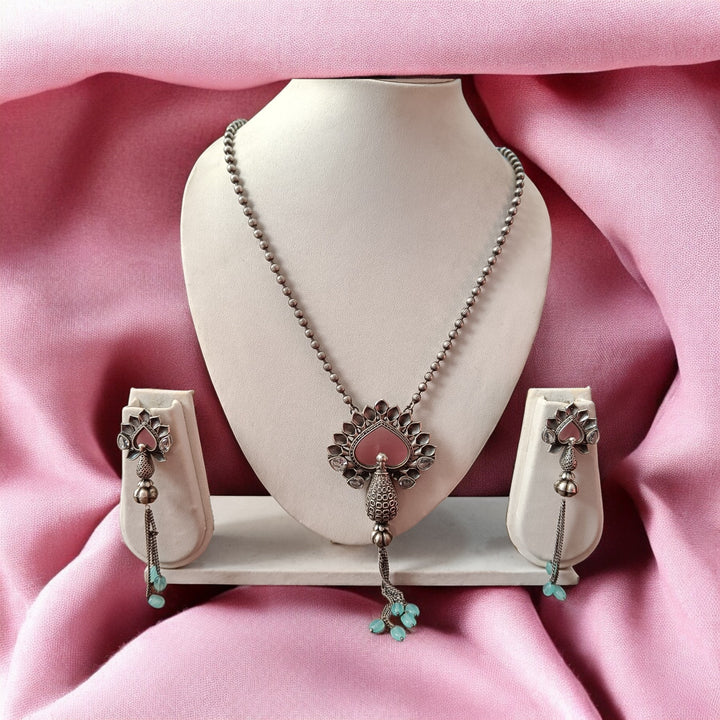 TELANAARI NINU PINK SILVER-PLATED NECKLACE SET