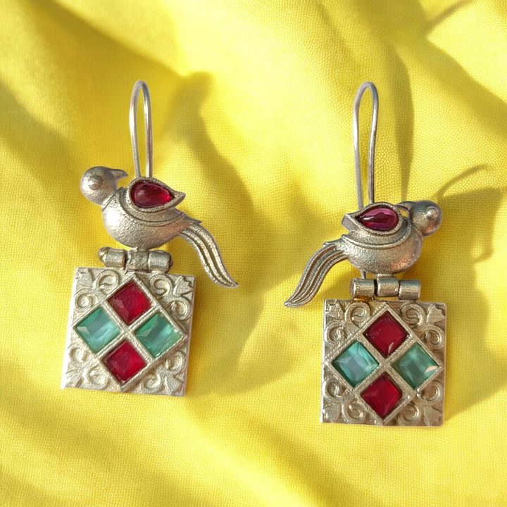 TELANAARI SANGAM SILVER-PLATED EARRINGS