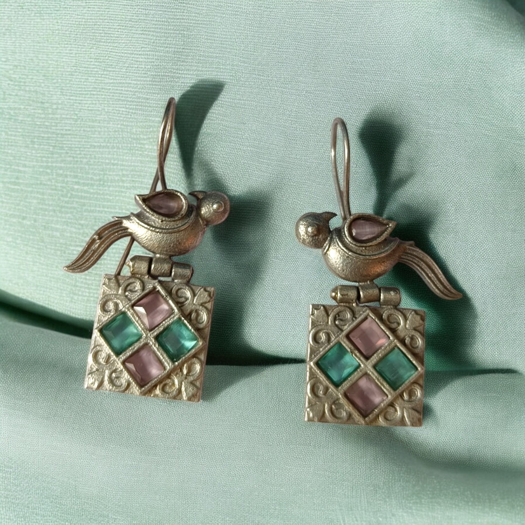 TELANAARI SANGAM SILVER-PLATED EARRINGS