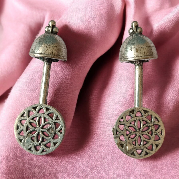 TELANAARI ANTIQUE AVIRA SILVER PLATED EARRINGS