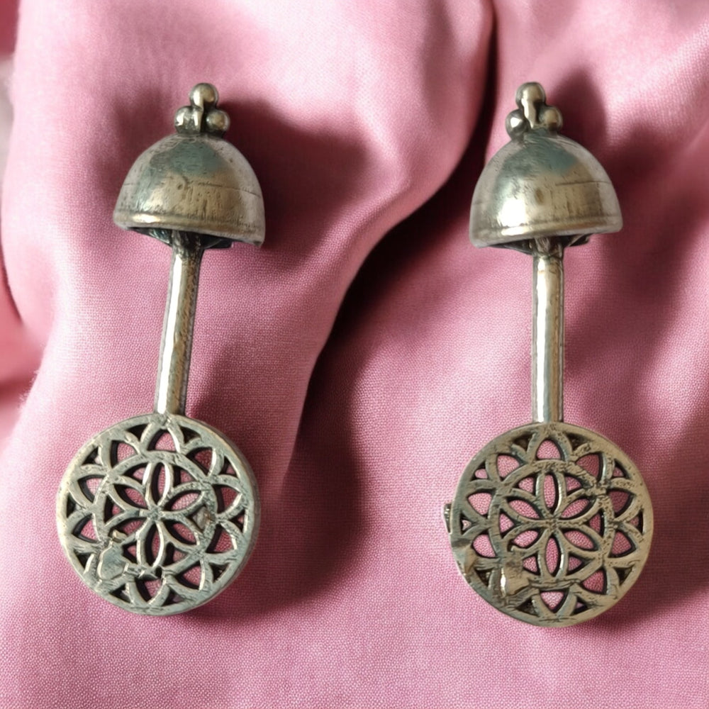 TELANAARI ANTIQUE AVIRA SILVER PLATED EARRINGS